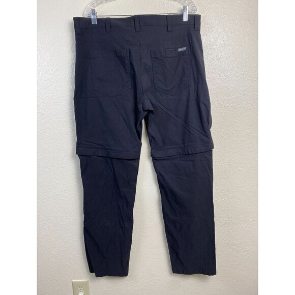 Eddie Bauer Convertible Cargo Black Pants Mens 40x34 Black Nylon Stretch Outdoor - Picture 2 of 14
